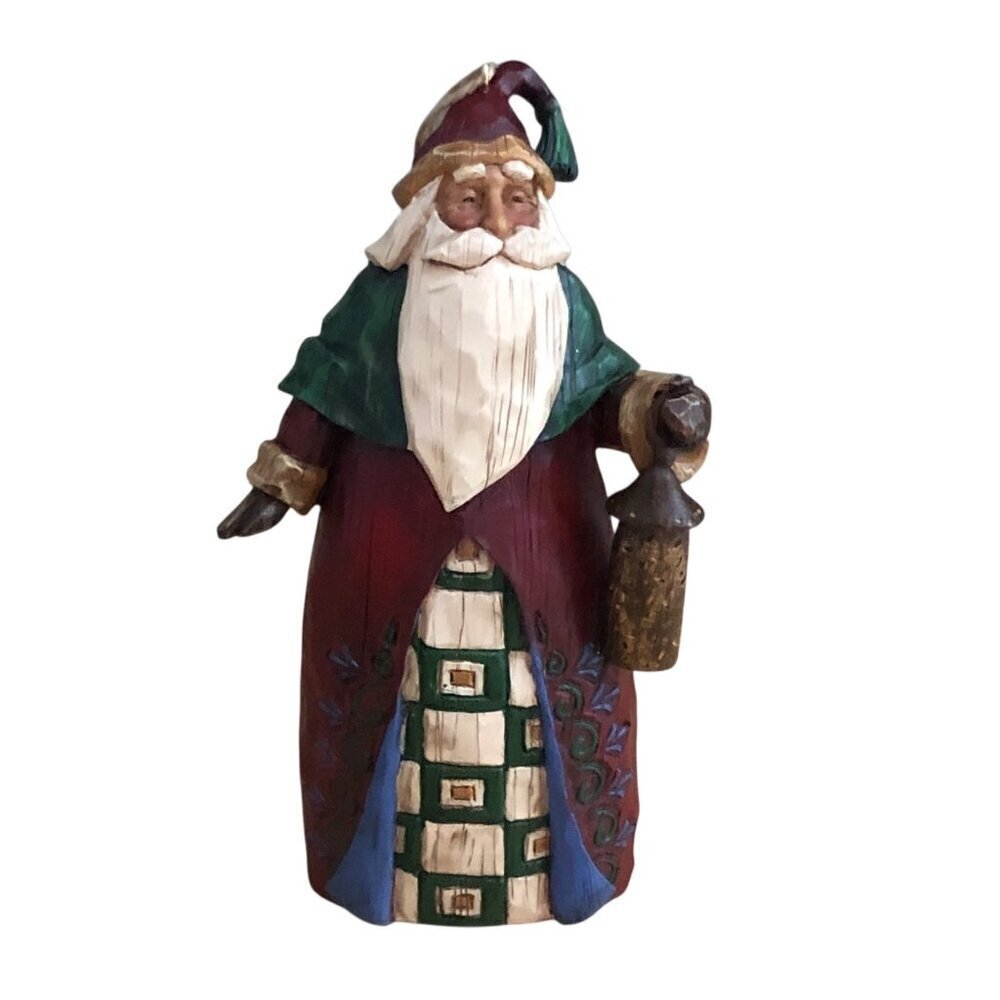 2002 Jim Shore Heartwood Creek Santa with Lantern Hand Crafted Painted 105535FD